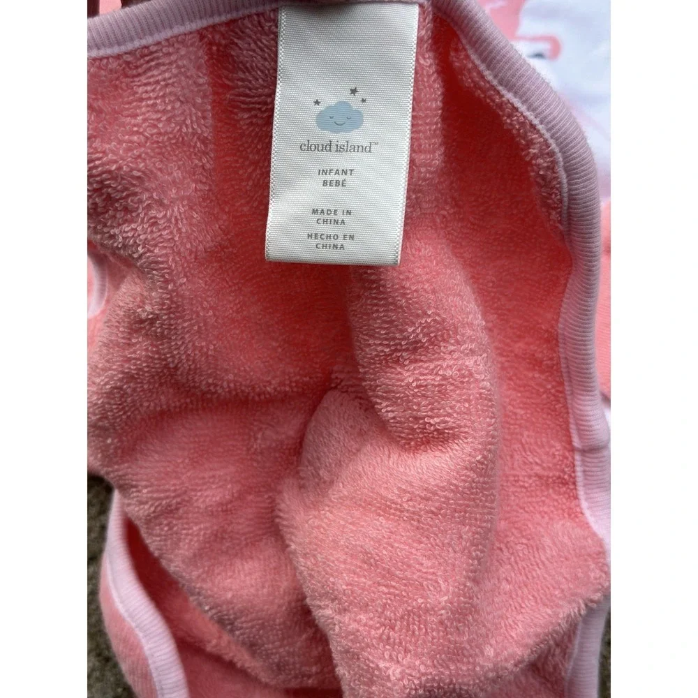 Cloud Island Pink Flamingo Hooded Towel & Washcloth Set Unisex